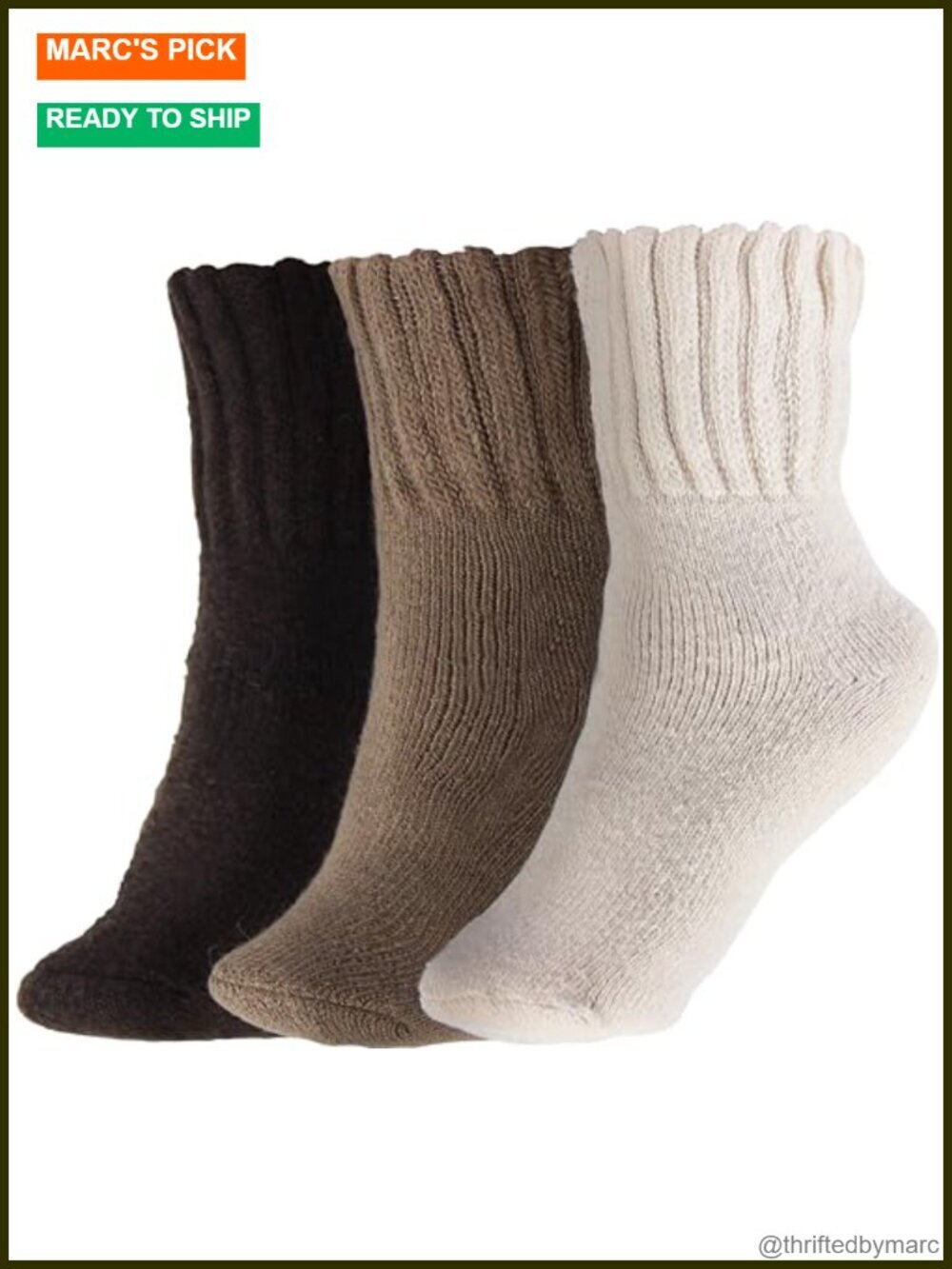 Women's Winter Boot Socks 3-Pack Thick Warm Cozy Crew Socks